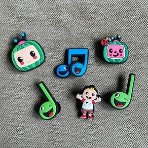 Six Cocomelon Shoe Charms